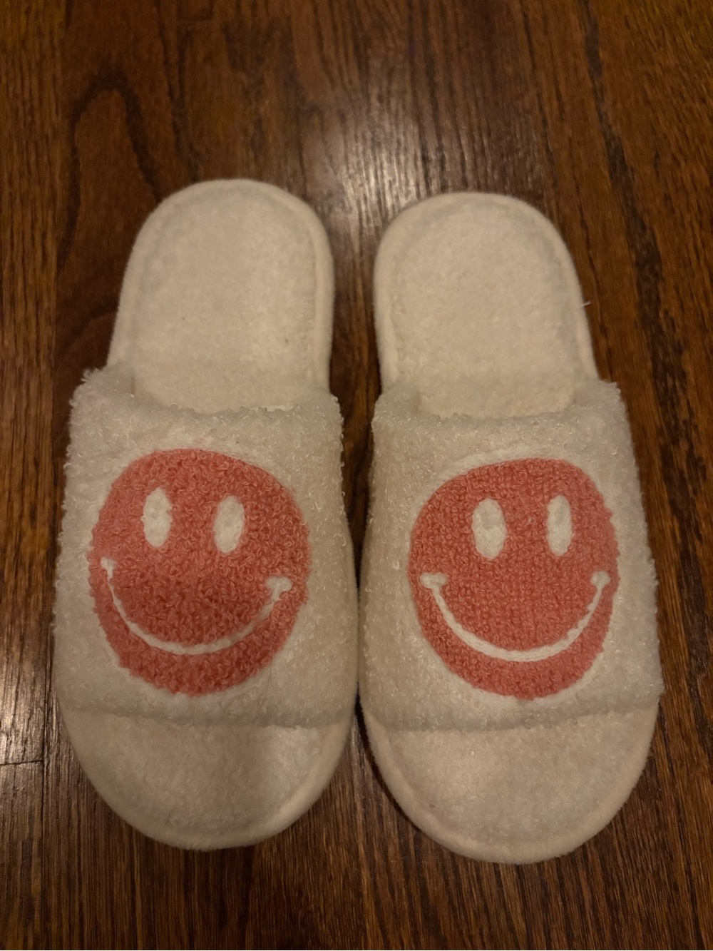 Pink Smiley Face Slippers